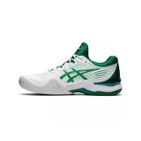 ASICS Court FF Novak 1041A089-104 Professional Tennis Shoes - High Performance Stability and Cushioning Design in White and Green