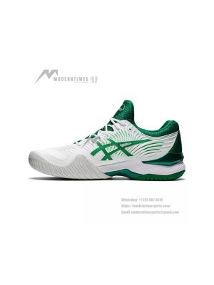 ASICS Court FF Novak 1041A089-104 Professional Tennis Shoes - High Performance Stability and Cushioning Design in White and Green