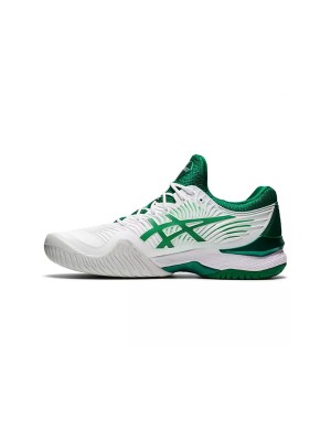 ASICS Court FF Novak 1041A089-104 プロフェッショナルテニスシューズ - 高性能安定性とクッション性の白と緑デザイン