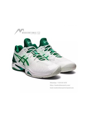 ASICS Court FF Novak 1041A089-104 Professional Tennis Shoes - High Performance Stability and Cushioning Design in White and Green