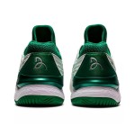 ASICS Court FF Novak 1041A089-104 Professional Tennis Shoes in White and Green