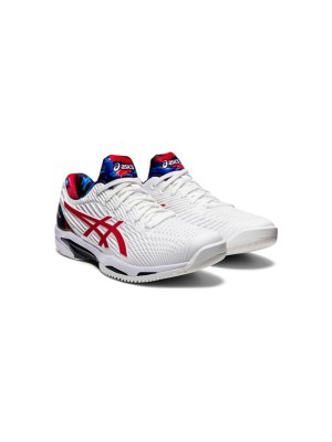 ASICS Court FF 1041A202-110 Novak 테니스화 고성능 화이트 클래식 레드 한정판