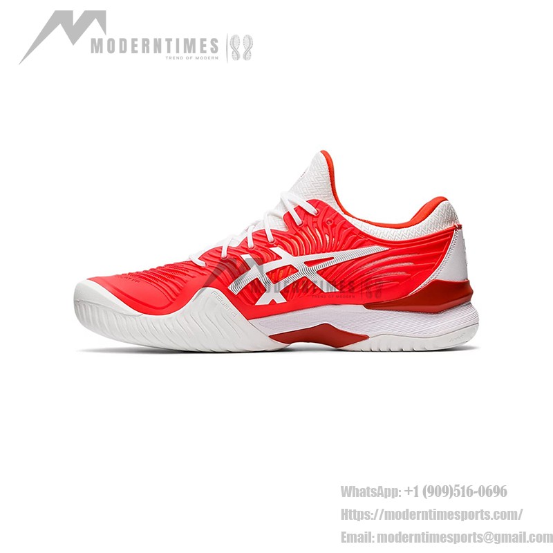 ASICS Court FF Novak 1041A089-800 Professional Tennis Shoes in Red and White