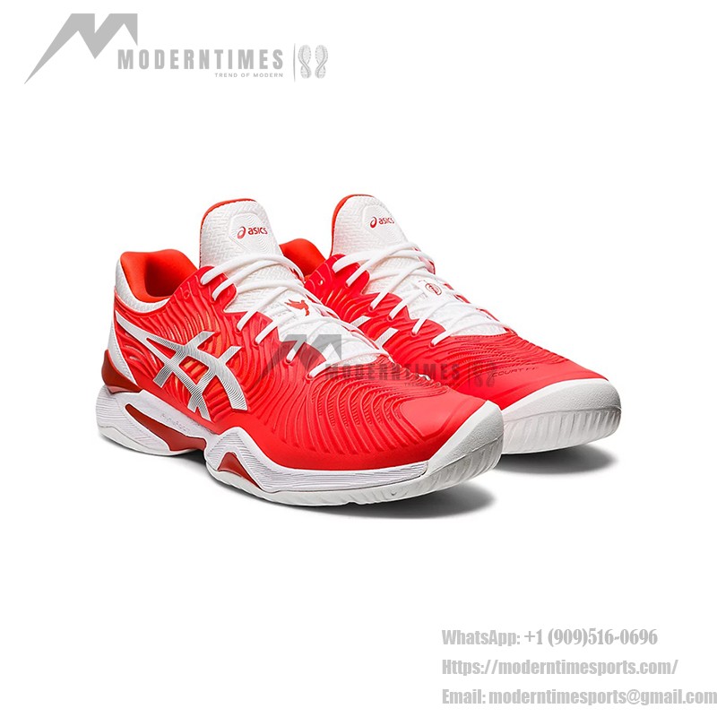 ASICS Court FF Novak 1041A089-800 Professional Tennis Shoes in Red and White