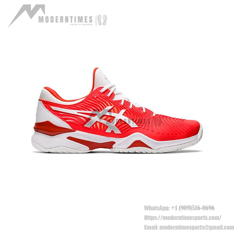 ASICS Court FF Novak 1041A089-800 Professional Tennis Shoes in Red and White