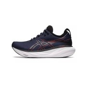 ASICS Gel-Nimbus 25 1011B547-401 Herren Laufschuhe - Hochleistungs-Leichtgewicht-Dämpfungsdesign in Mitternachtsblau und Elektrisch Rot