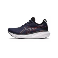 ASICS Gel-Nimbus 25 1011B547-401 Men's Running Shoes - High Performance Lightweight Cushioning Design in Midnight Blue and Electric Red