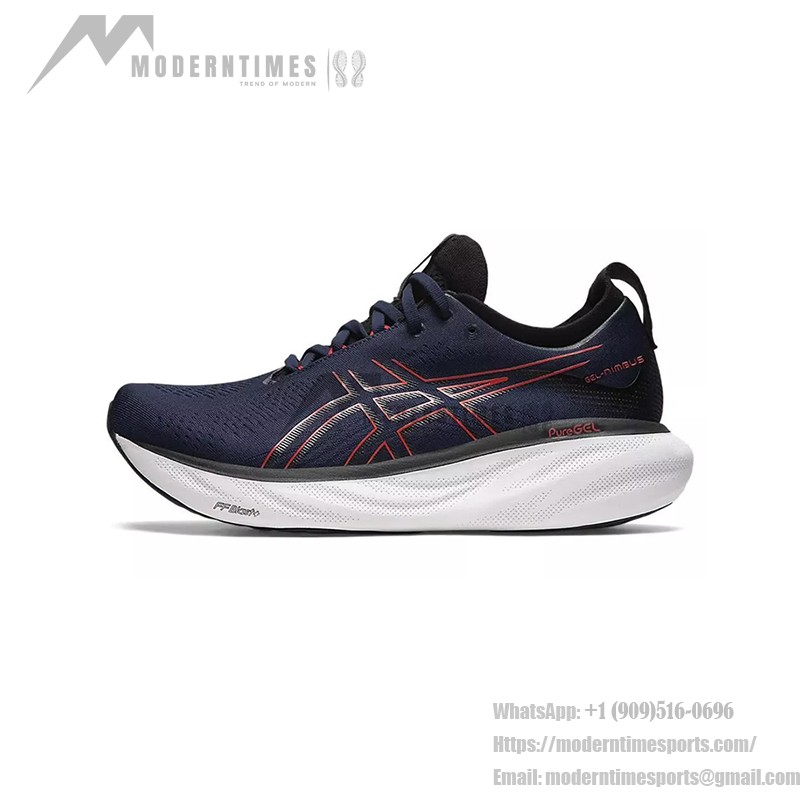 ASICS Gel-Nimbus 25 1011B547-401 Men's Running Shoes in Midnight Blue and Electric Red