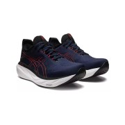 ASICS Gel-Nimbus 25 1011B547-401 メンズランニングシューズ - ミッドナイトブルーとエレクトリックレッドの高性能軽量クッションデザイン