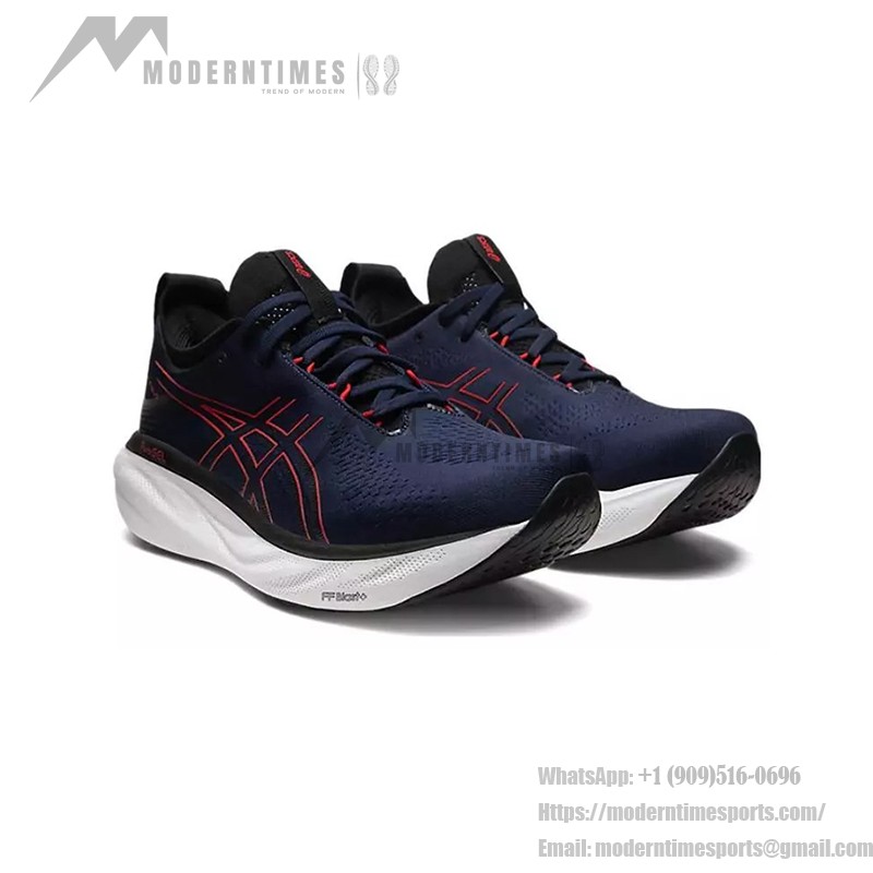 ASICS Gel-Nimbus 25 1011B547-401 Men's Running Shoes in Midnight Blue and Electric Red