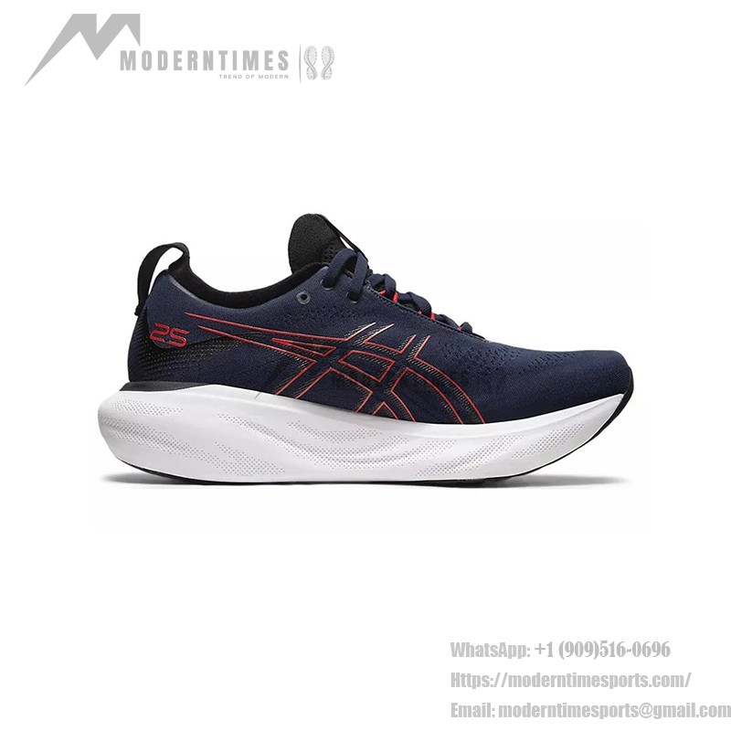 ASICS Gel-Nimbus 25 1011B547-401 Men's Running Shoes in Midnight Blue and Electric Red