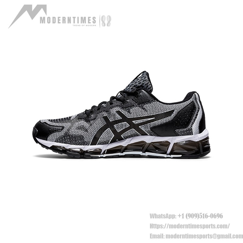 ASICS GEL-Quantum 360 6 1021A337-100 Black White Gray Full-GEL Cushioning Running Shoes