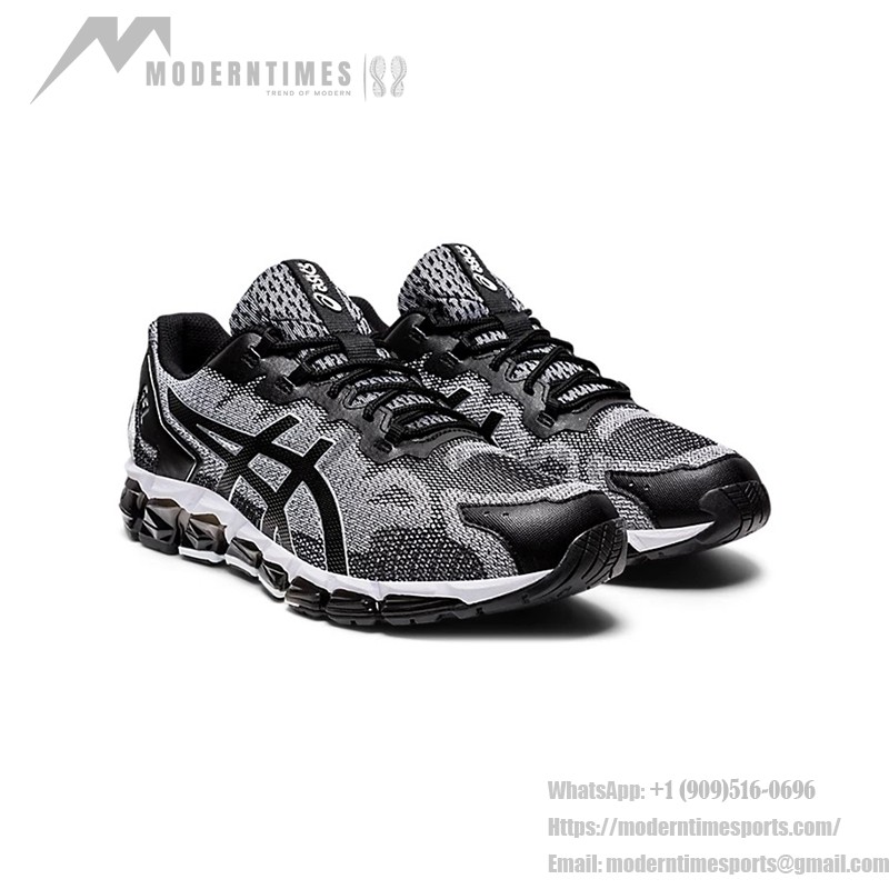 ASICS GEL-Quantum 360 6 1021A337-100 Black White Gray Full-GEL Cushioning Running Shoes