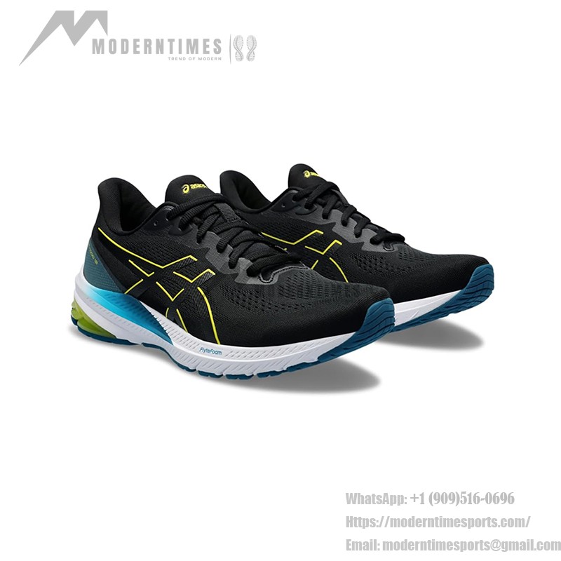 ASICS GT-1000 12 1011B631-005 ブラックイエローブルー 軽量クッションランニングシューズ