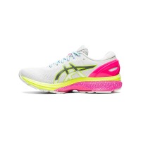 ASICS Gel-Kayano 27 Lite-Show 1012A761-100 러닝화 고성능 화이트 컬러풀 솔 디자인