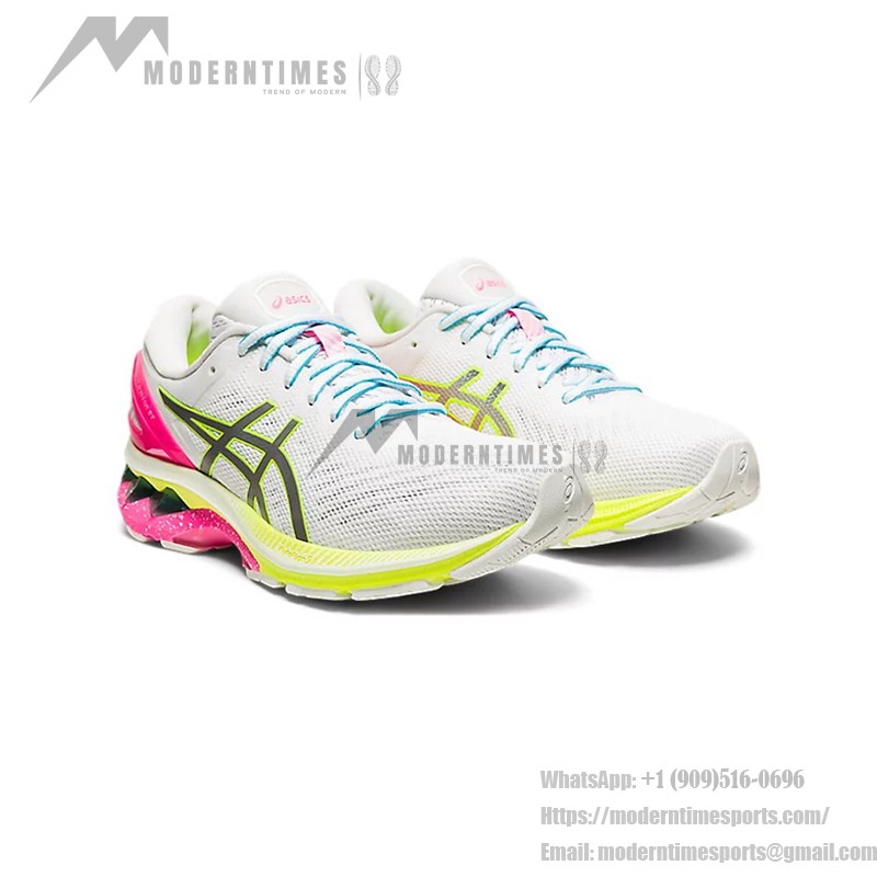 ASICS Gel-Kayano 27 Lite-Show 1012A761-100 러닝화 화이트 컬러풀 솔 디자인