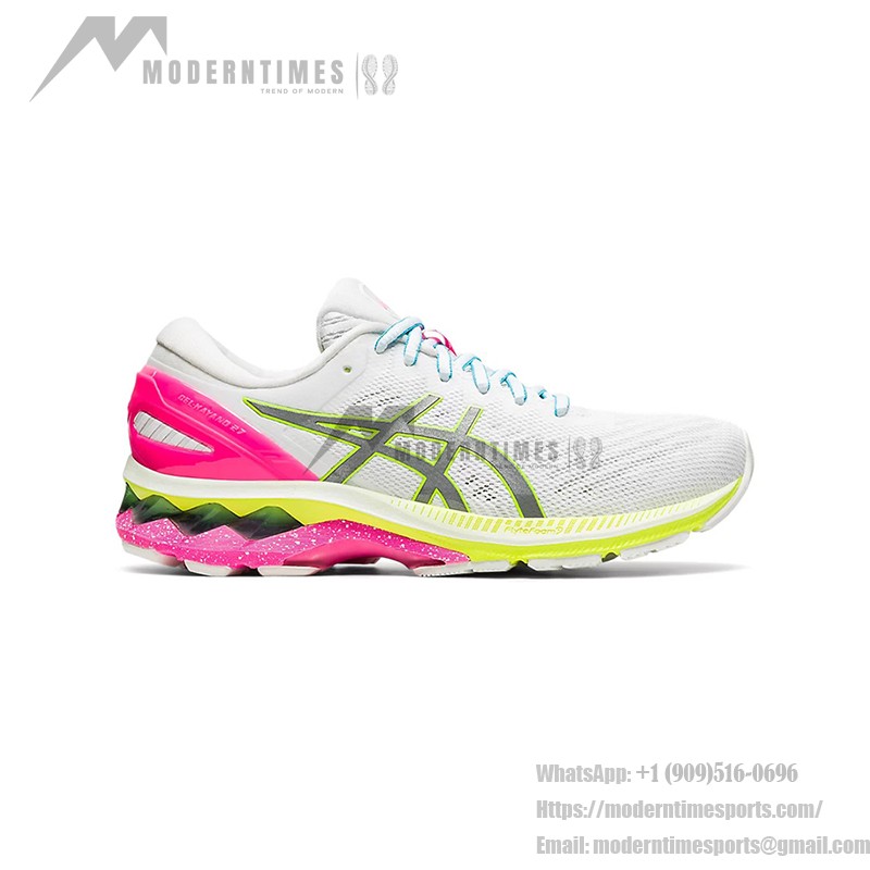 ASICS Gel-Kayano 27 Lite-Show 1012A761-100 Laufschuhe Weiß Bunte Sohle Design