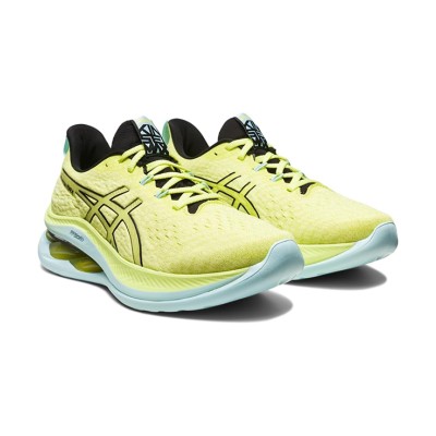 ASICS Gel-Kinsei Max 196074947-102 メンズランニングシューズ - 蛍光イエローとミントグリーンの高性能軽量クッションデザイン