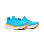 ASICS Gel-Nimbus 25 1011B547-400 Men's Running Shoes - High Performance Lightweight Cushioning Design in Island Blue and Orange