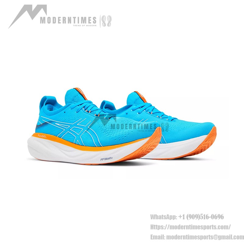 ASICS Gel-Nimbus 25 1011B547-400 Men's Running Shoes in Island Blue and Orange