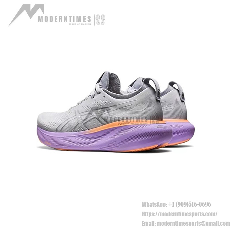 ASICS Gel-Nimbus 25 1012B356-021 Women's Running Shoes in Gray, Purple, and Orange