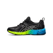 ASICS Gel-Quantum 180 Black Aizuri Blue 1204A002-008 スタイリッシュなブラックイエローとブルーのグラデーションランニングシューズ 優れたクッション性と快適性