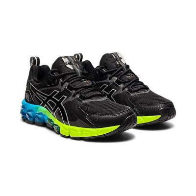 ASICS Gel-Quantum 180 Black Aizuri Blue 1204A002-008 스타일리시한 블랙 옐로우 블루 그라데이션 러닝화 우수한 쿠션감과 편안함