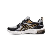 ASICS Gel-Quantum 180 6 1201A063-020 Schwarz Grau Gold Voll-GEL-Dämpfung Laufschuhe Stilvolles Design und Überragender Komfort