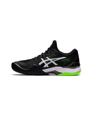 ASICS Court FlyteFoam 2 1041A083-005 Black White Neon Green Tennis Shoes Professional Support and Lightweight Cushioning