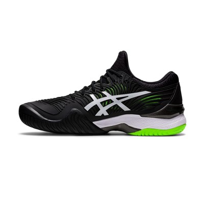 ASICS Court FlyteFoam 2 1041A083-005 Black White Neon Green Tennis Shoes Professional Support and Lightweight Cushioning