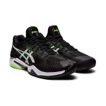 ASICS Court FlyteFoam 2 1041A083-005 Black White Neon Green Tennis Shoes