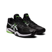 ASICS Court FlyteFoam 2 1041A083-005 Black White Neon Green Tennis Shoes Professional Support and Lightweight Cushioning