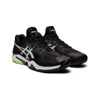 ASICS Court FlyteFoam 2 1041A083-005 블랙 화이트 네온 그린 테니스화 전문적인 지지력과 경량 쿠셔닝