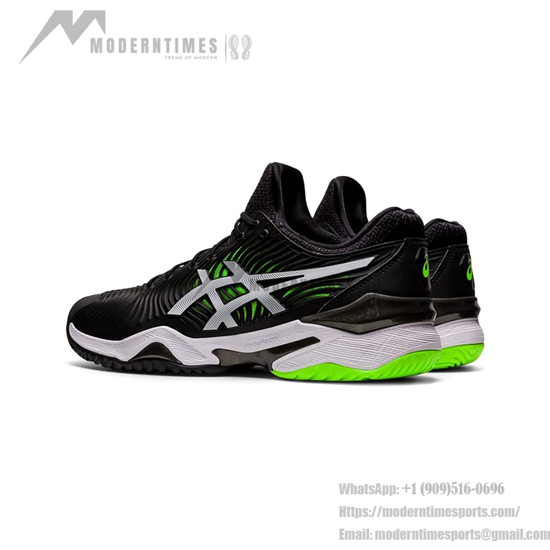 ASICS Court FlyteFoam 2 1041A083-005 Black White Neon Green Tennis Shoes