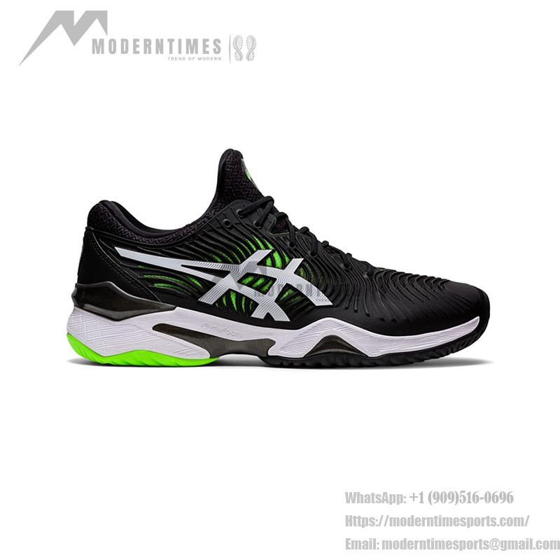 ASICS Court FlyteFoam 2 1041A083-005 Black White Neon Green Tennis Shoes