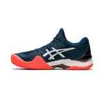 ASICS Court FlyteFoam 2 1041A084-400 Navy Blue White Fluorescent Orange Tennis Shoes