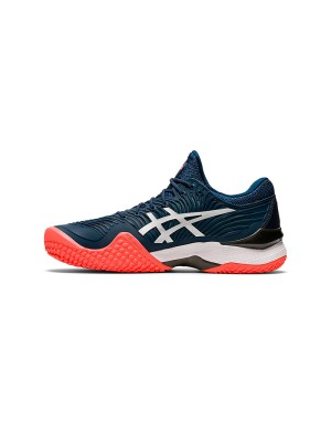 ASICS Court FlyteFoam 2 1041A084-400 Navy Blue White Fluorescent Orange Tennis Shoes Professional Stability and Lightweight Cushioning