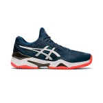 ASICS Court FlyteFoam 2 1041A084-400 Navy Blue White Fluorescent Orange Tennis Shoes