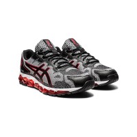 ASICS Gel-Quantum 180 1021A337-002 Schwarz Weiß Rot Laufschuhe Voll-GEL-Dämpfung und Modernes Design