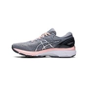 ASICS Gel-Kayano 27 1012A649-020 レディース グレー ピンク ランニングシューズ 動的サポートと完璧なクッション性