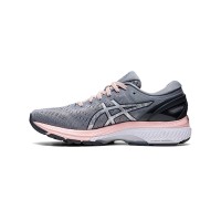 ASICS Gel-Kayano 27 1012A649-020 여성용 회색 핑크 러닝화 역동적 지지와 완벽한 쿠셔닝