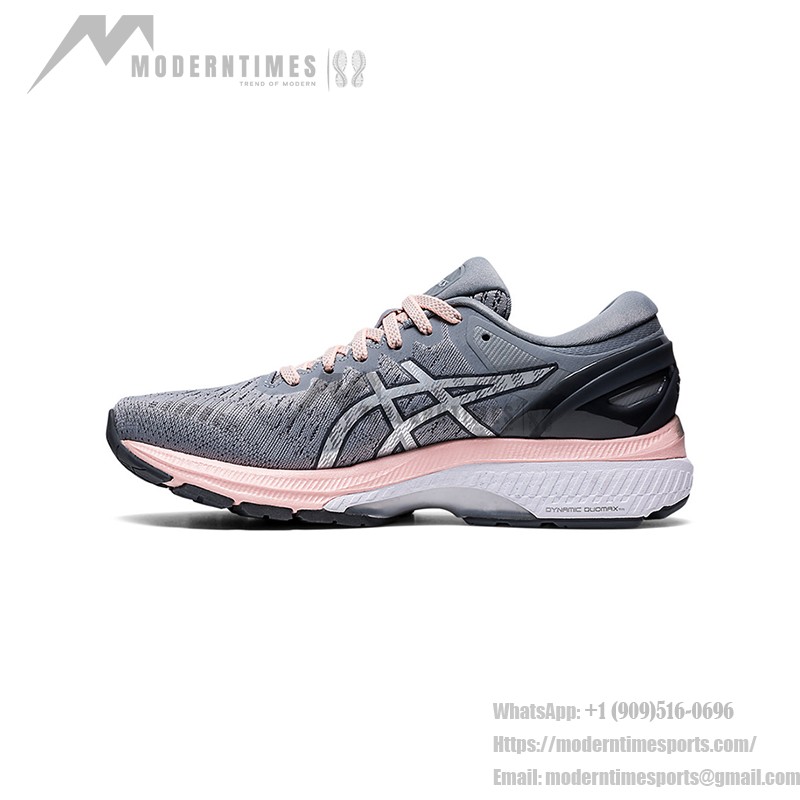 ASICS Gel-Kayano 27 1012A649-020 여성용 회색 핑크 러닝화