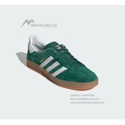Adidas Gazelle Indoor IG1596 - Green Suede Sneakers with White Stripes & Gum Sole | Retro Style and Everyday Comfort