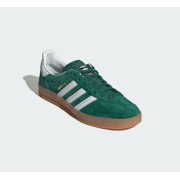 Adidas Gazelle Indoor IG1596 - Green Suede Sneakers with White Stripes & Gum Sole | Retro Style and Everyday Comfort