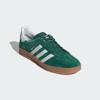 Adidas Gazelle Indoor IG1596 - Green Suede Sneakers with White Stripes & Gum Sole | Retro Style and Everyday Comfort