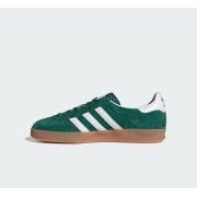 Adidas Gazelle Indoor IG1596 - Green Suede Sneakers with White Stripes & Gum Sole | Retro Style and Everyday Comfort