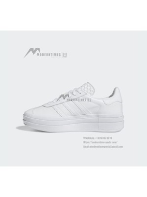 Adidas Gazelle Bold IE5130 - All-White Leather Sneakers with Platform Sole | Minimalist Design & Everyday Comfort