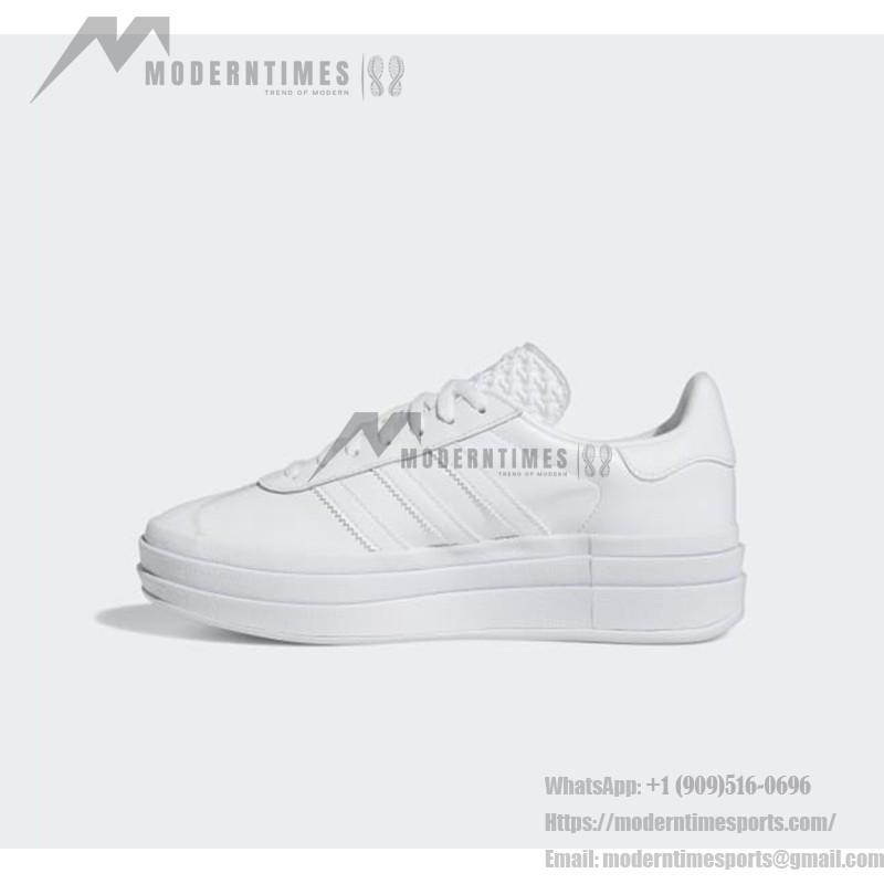 Adidas Gazelle Bold IE5130 All-White Leather Sneakers with Platform Sole