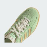 Adidas Gazelle Indoor IE2948 Green Suede Sneakers with Beige Stripes and Gum Sole