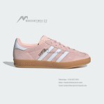Adidas Gazelle Indoor IH5484 Pink Suede Sneakers with Pastel Blue Stripes and Gum Sole